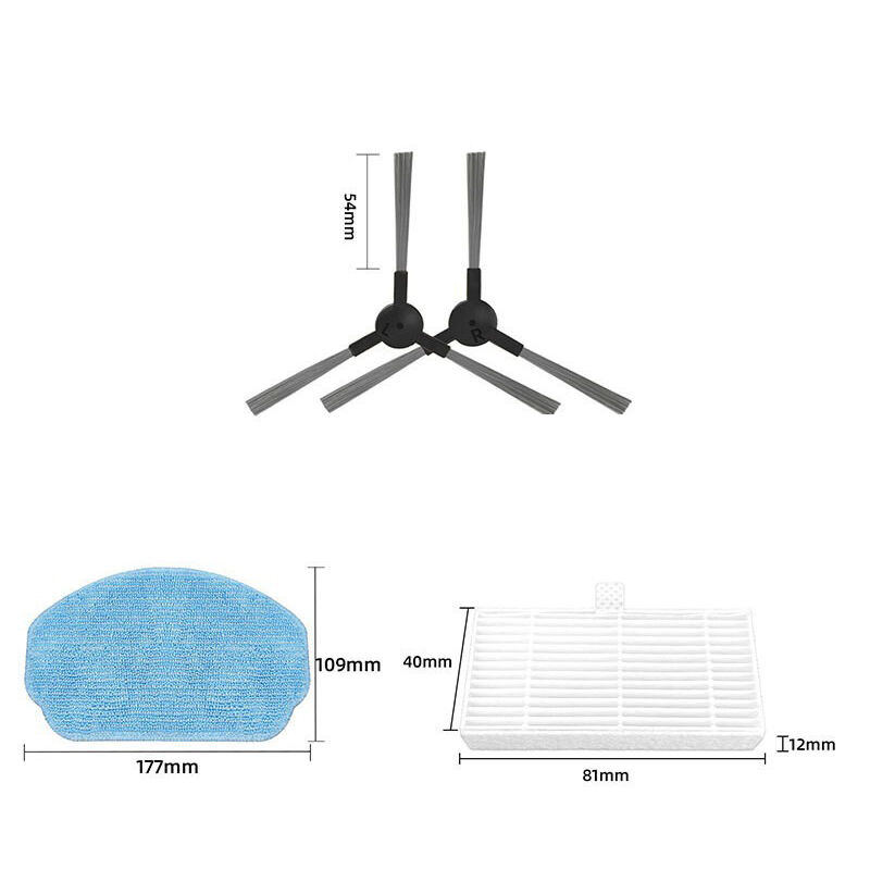 foto del prodotto tonchean adatto per accessori robot spazzatrici mamnv zcwa br150 br151, filtro in tessuto spazzola laterale