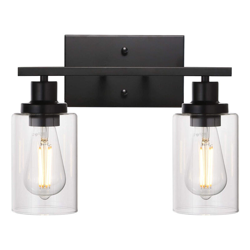 foto del prodotto tonchean applique con paralume in vetro e luce nera, stile vintage, per interni e bagno