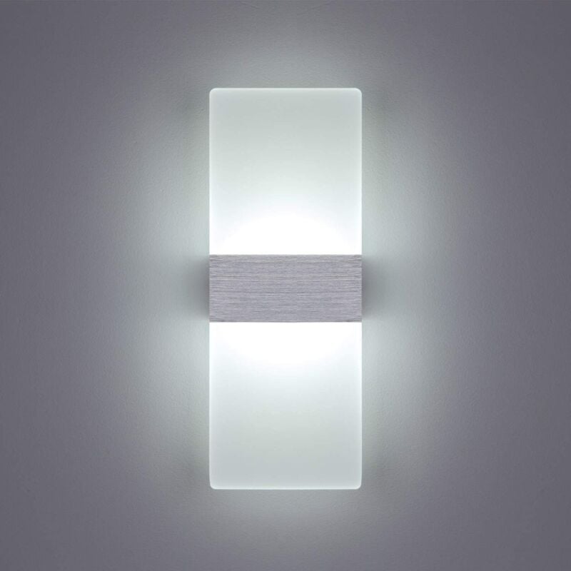 foto del prodotto tonchean applique da parete a led da 6 w per interni, 6000 k, bianco freddo, in acrilico, design moderno dimensioni 29 x 11 cm. viene utilizzato