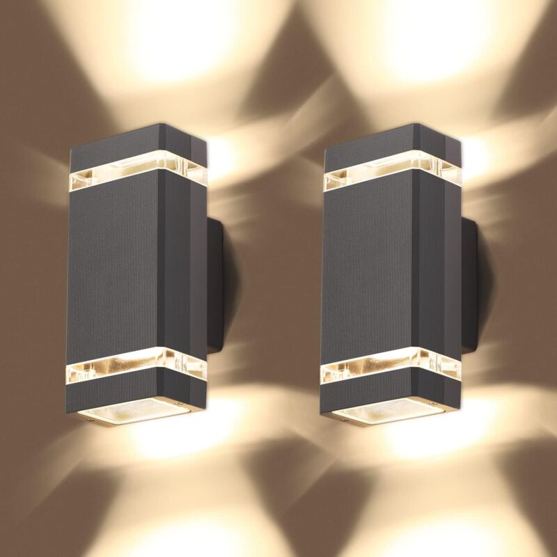 foto del prodotto tonchean applique da parete a ledapplique da parete a led per esterni, set da 2, lampada da esterno impermeabile ip65 3000k, illuminazione da