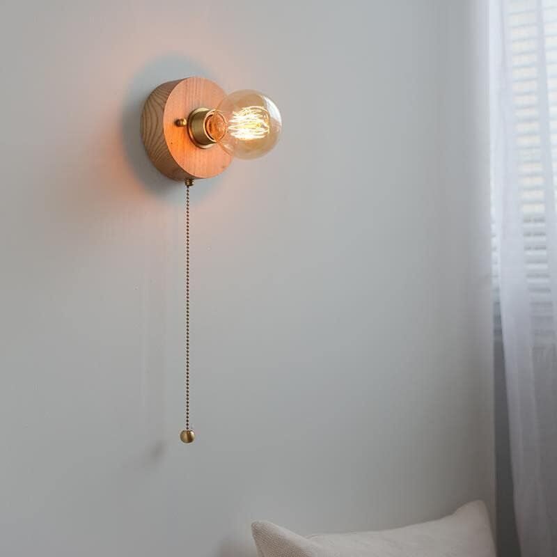 foto del prodotto tonchean applique da parete in legno vintage, applique in stile rustico, lampada da parete con interruttore per cucina, soggiorno, camera da letto,