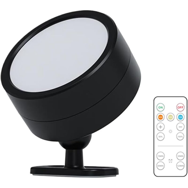 foto del prodotto tonchean applique decorativa con telecomando sorgente luminosa a led con telecomando e interruttore lampada da parete in abs, nero, 1 luce