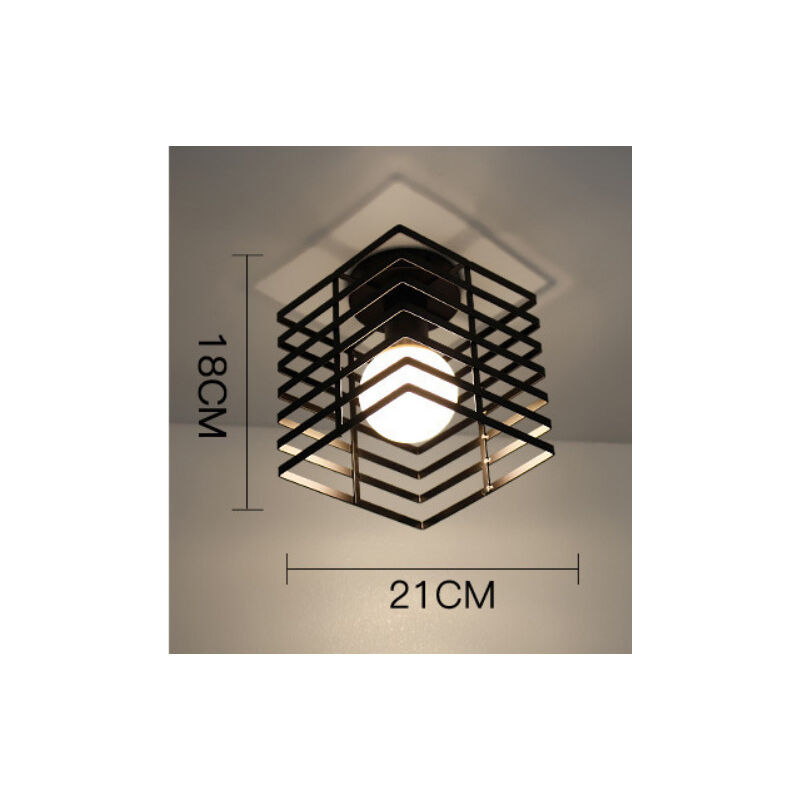 foto del prodotto tonchean applique geometrica in ferro battuto per soggiorno, cucina, soppalco, sala da pranzo, bar lampadina non inclusa , luce e27 quadrata