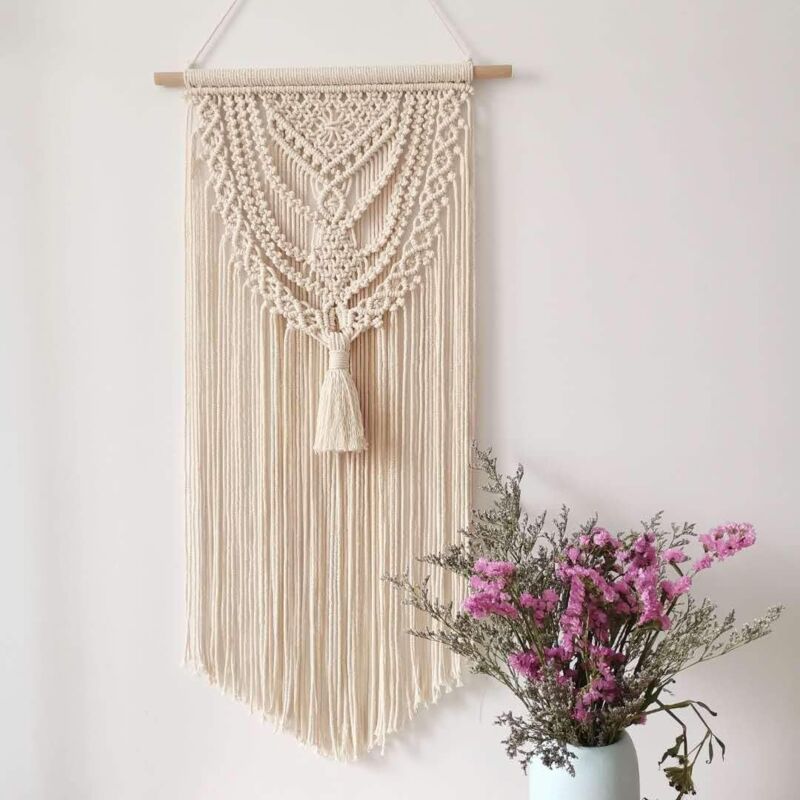 foto del prodotto tonchean arazzo da parete in macram boho, arazzo da parete in macram intrecciato, decorazione per la casa 40x80cm