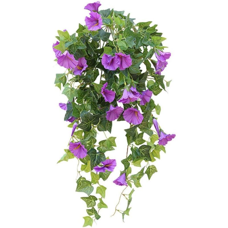 foto del prodotto tonchean bouquet artificiale, 1 ramo di fiori artificiali per esterni, cespugli resistenti ai raggi uv, piante finte in plastica per piante sospese