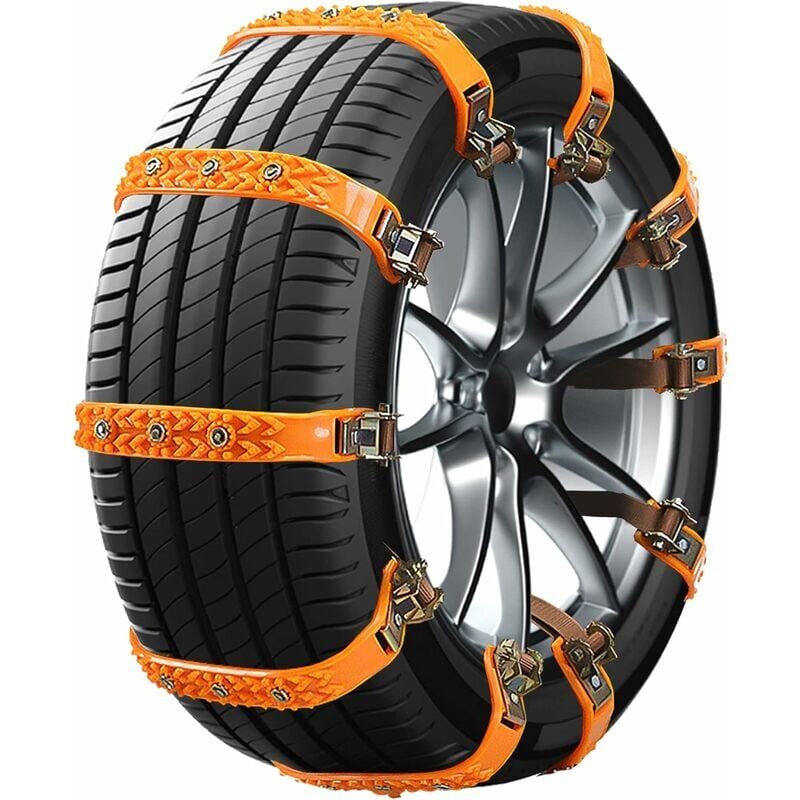 foto del prodotto tonchean calze da neve per auto, calze da neve universali per auto, catene da neve per auto, cintura antiscivolo regolabile per pneumatici auto,