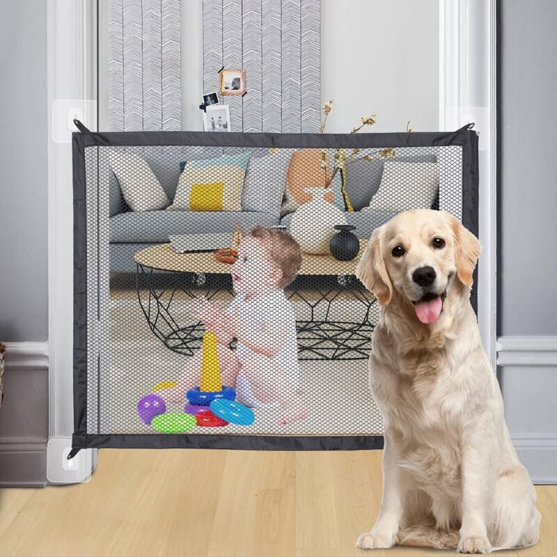foto del prodotto tonchean cancelletto magico per cani, 180 x 72 cm, cancelletto di sicurezza per cani, cancelletto di sicurezza portatile per cani, cancelletto per