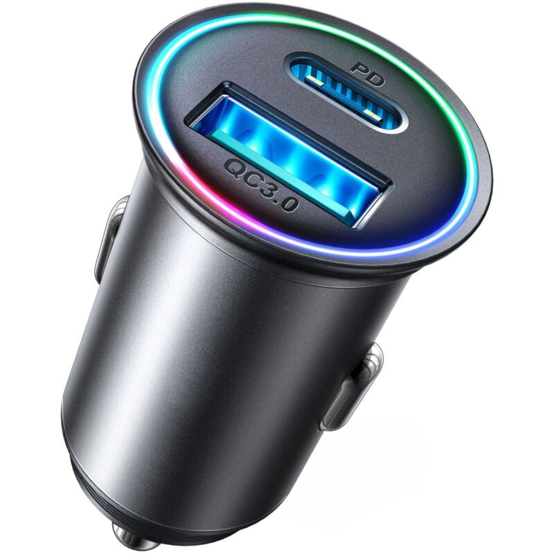 foto del prodotto tonchean caricabatterie per auto usb c da 60 w, caricabatteria per auto usb c veloce, adattatore per caricabatteria per auto usb, compatibile con