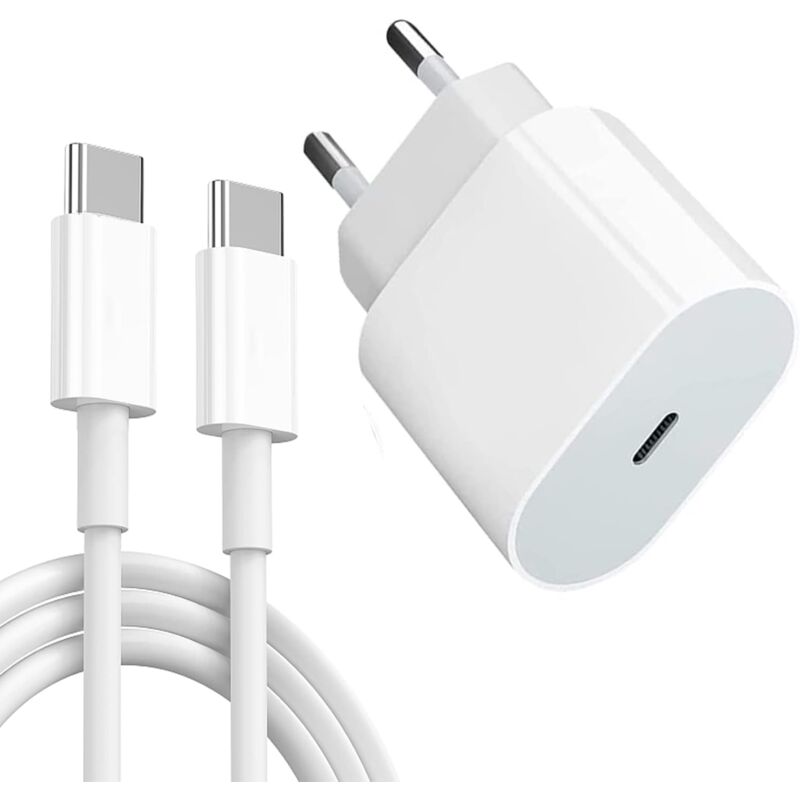 foto del prodotto tonchean caricabatterie usb c da 20 w per ipad pro con cavo type c da 2 m, compatibile con ipad pro 12,9 11 pollici, air 5 4, mini 6, galaxy s21,
