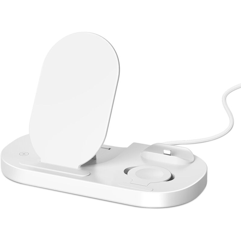 foto del prodotto tonchean caricabatterie wireless pieghevole 3 in 1 con cavo teleport, stazione di ricarica wireless ad alta velocit , dock di ricarica pieghevole a
