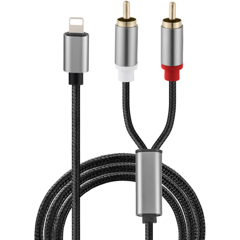 foto del prodotto tonchean cavo rca per iphone, cavo lightning a rca per iphone ipad tablet, adattatore audio stereo aux per amplificatore di potenza per auto e home