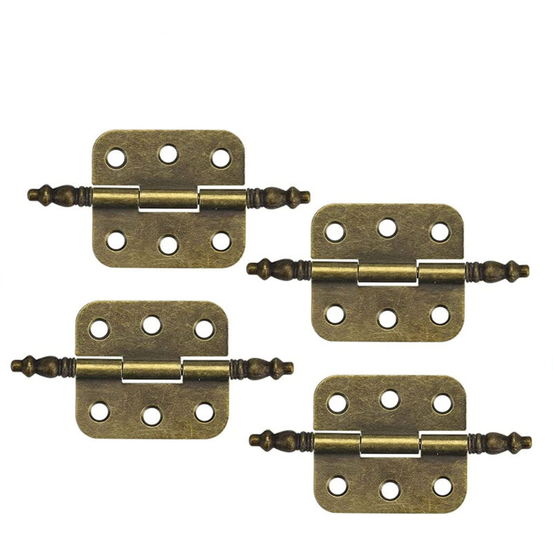 foto del prodotto tonchean - cerniere 4 pezzi cerniere antiche 7035mm cerniera per porta di armadietto vintage 6 fori cerniere pieghevoli retrò cerniera decorativa in ferro cerniera per porta di mobili antichi per cassetti armadi
