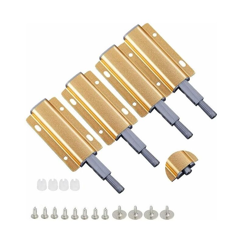 foto del prodotto tonchean chiusure per porte a pressione, confezione da 4 chiusure magnetiche dorate per armadi a pressione