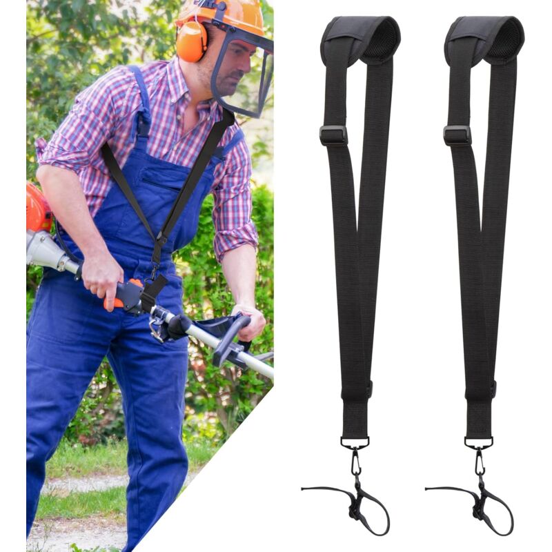 foto del prodotto tonchean cinghie regolabili per le spalle imbracatura per tagliabordi con cintura in nylon resistente per giardinaggio per decespugliatore km,