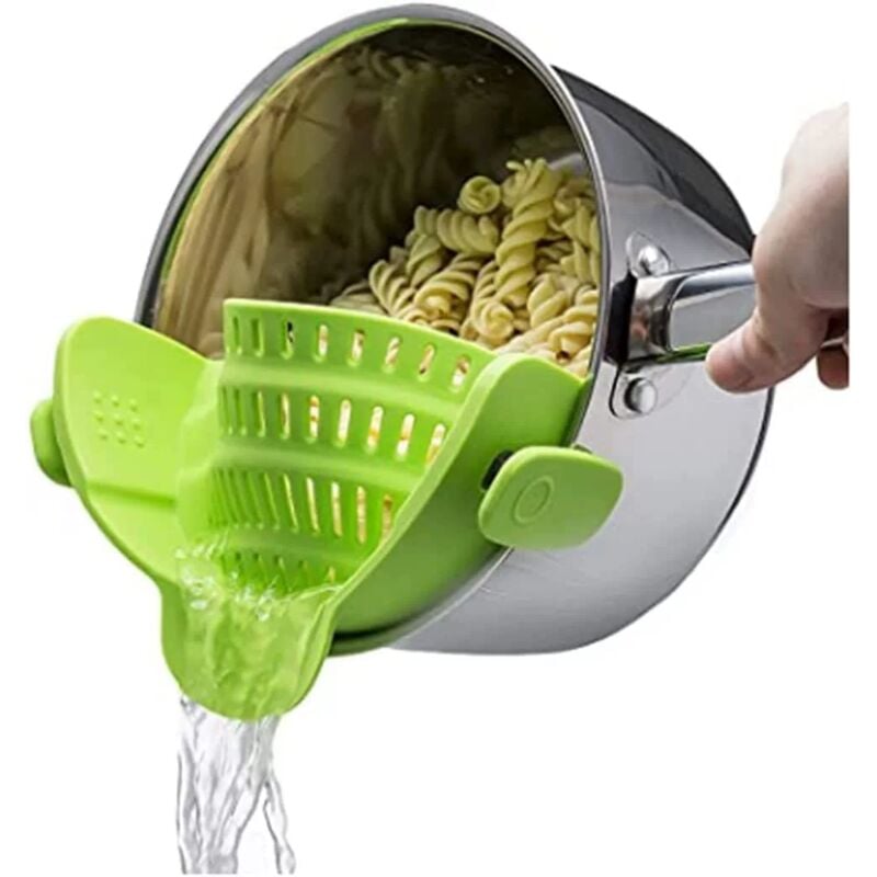 foto del prodotto tonchean colino da cucina in silicone, colino da cucina pieghevole, si adatta a tutte le pentole e padelle, perfetto per scolare pasta, verdure e