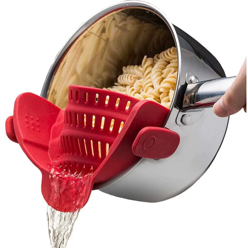 foto del prodotto tonchean colino da cucina in silicone, colino da cucina pieghevole, si adatta a tutte le pentole e padelle, perfetto per scolare pasta, verdure e