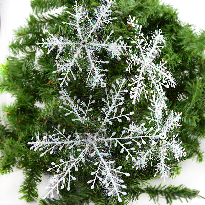 foto del prodotto tonchean confezione da 30 adesivi per finestre a forma di fiocco di neve natalizio bianco da 15 cm per la decorazione della casa per le feste di