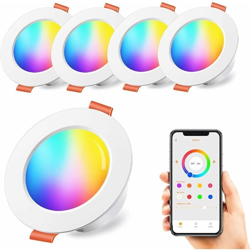 immagine 0 del prodotto tonchean confezione da 4 faretti da incasso a led rgb da 10 w con cambio colore, dimmerazione rgbw colorata, controllo tramite app, luci da incasso