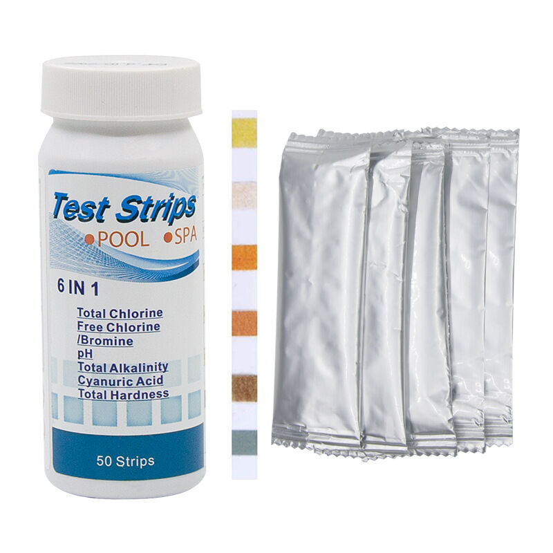 foto del prodotto tonchean confezione da 50 strisce reattive 6 in 1 per la qualit dell acqua della piscina per cloro, ph, alcalinit , durezza, acidit , bromo e