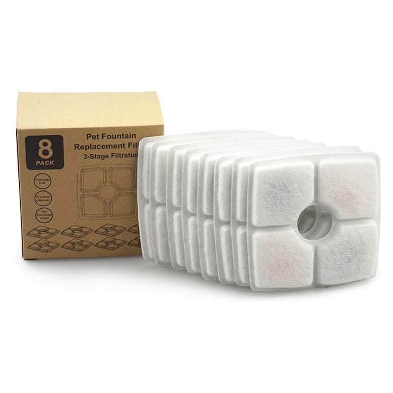 foto del prodotto tonchean confezioni di filtri di ricambio per filtro per fontana d acqua con sistema di filtraggio a tre strati in resina di carbone attivo per