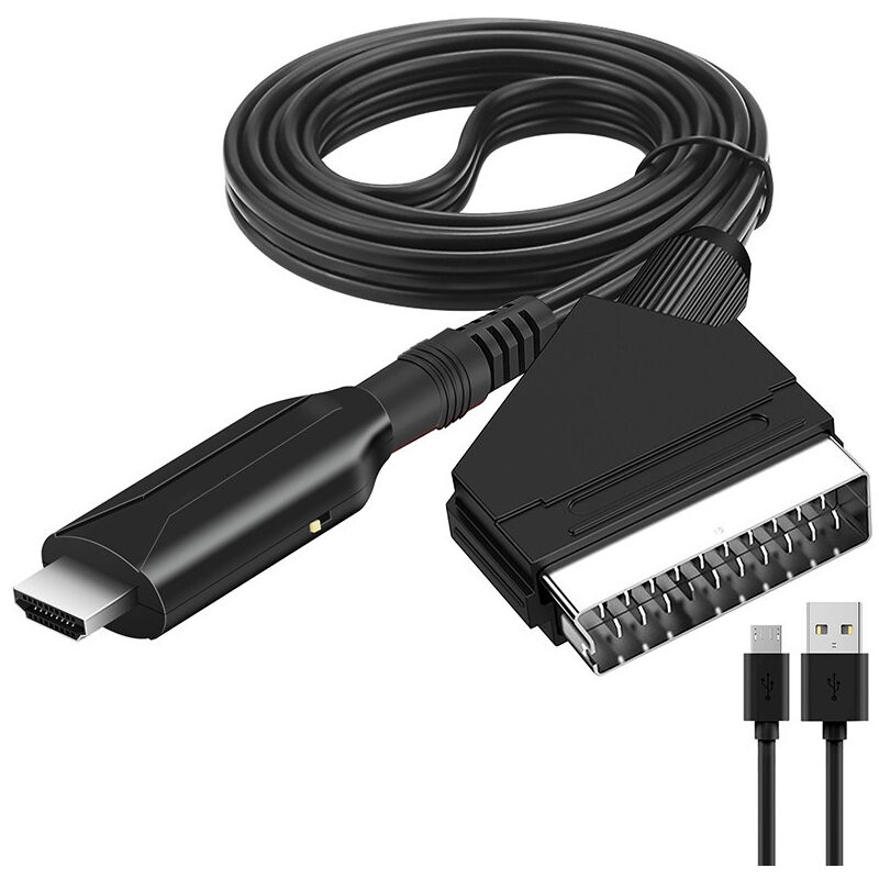 foto del prodotto tonchean convertitore di tensione, convertitore da scart a hdmi, adattatore audio video per hdtv dvd decoder ps3 pal ntsc