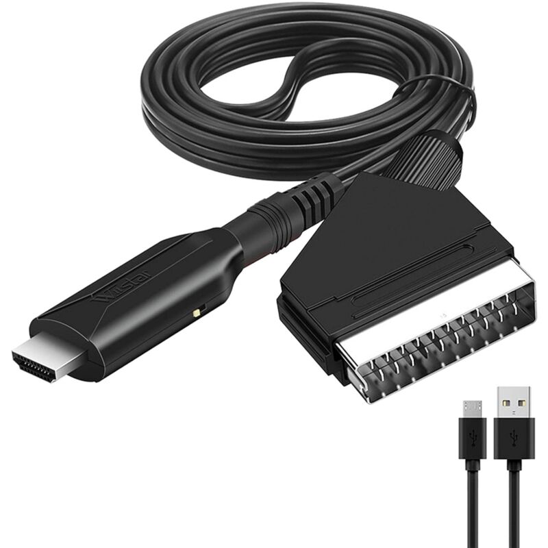 foto del prodotto tonchean convertitore scart a hdmi adattatore audio video per hdtv dvd set top box ps3 pal ntsc adattatore di alimentazione