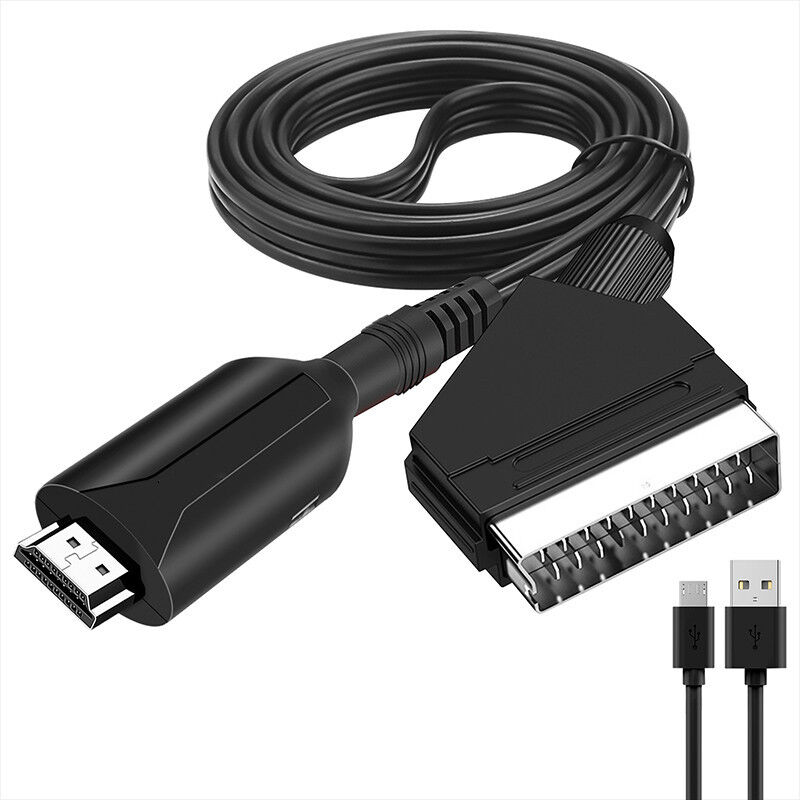 foto del prodotto tonchean convertitore scart a hdmi adattatore audio video per hdtv dvd set top box ps3 pal ntsc starlight