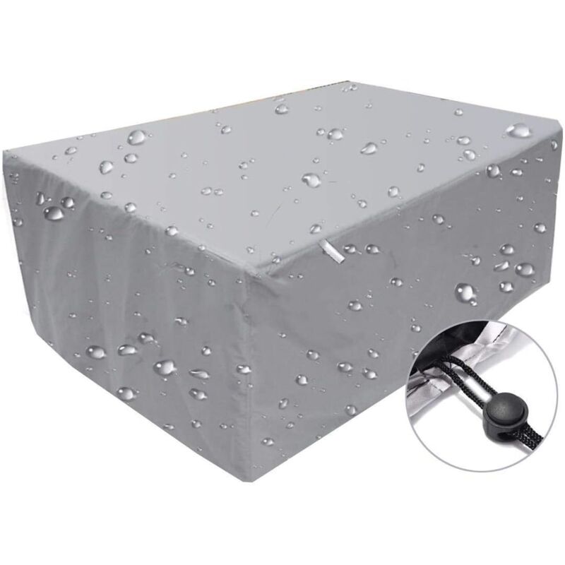 foto del prodotto tonchean copertura per mobili da esterno, impermeabile, antivento, anti uv, tessuto oxford 210d, rettangolare, argento, 160 x 160 x 80 cm