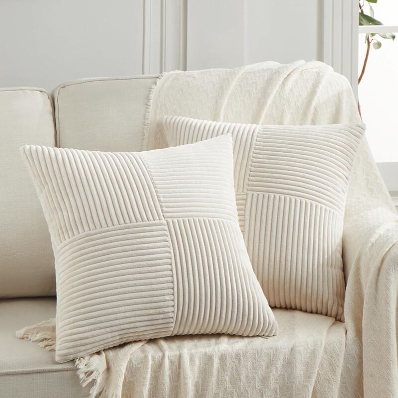 foto del prodotto tonchean copricuscini decorativi quadrati in velluto a coste morbido stile boh mien per divano letto soggiorno arredamento rustico per la casa 45 x
