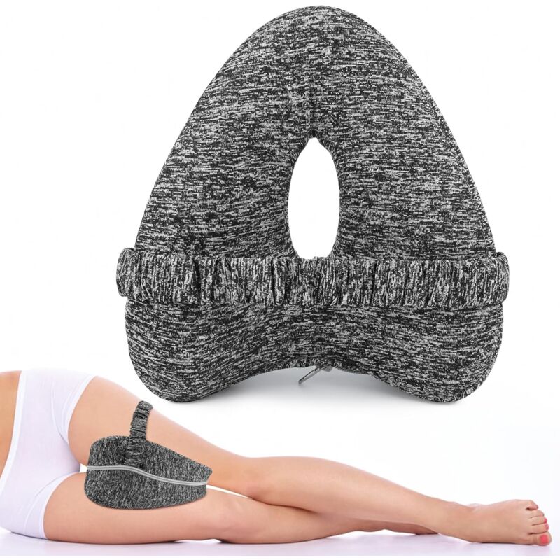 foto del prodotto tonchean cuscino per ginocchia per chi dorme di lato, cuscino ortopedico per le gambe, cuscino ergonomico con cintura, cuscino in memory foam per
