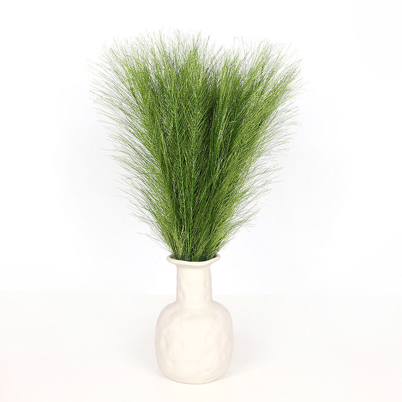 foto del prodotto tonchean erba di pampa artificiale, 5 steli da 45 cm 18 pollici, piccola replica di piuma di canna soffice per riempitivi di vasi, composizioni