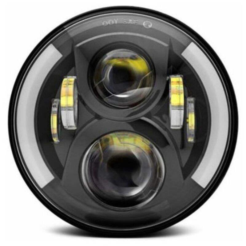 foto del prodotto tonchean fari a led per motociclette da 12 v 24 v, luci di direzione rotonde retr , fari di ricambio per jeep wrangler da 7 pollici