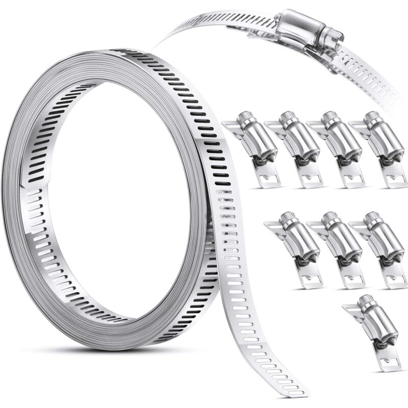 foto del prodotto tonchean fascette stringitubo fascetta stringitubo in acciaio con vite senza fine, fascetta stringitubo con elementi di fissaggio, fascette