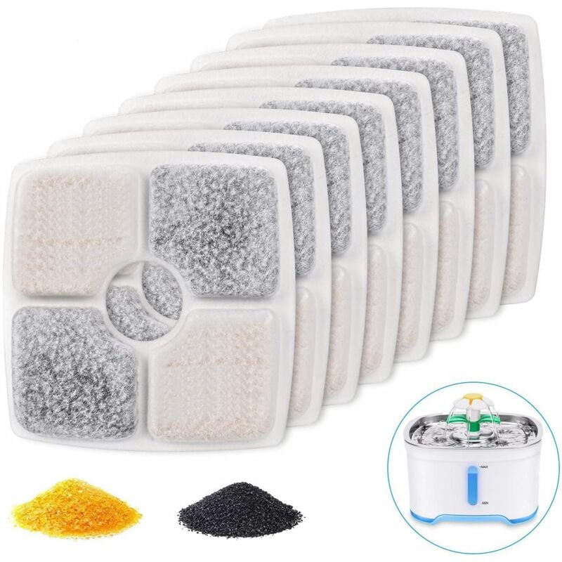 foto del prodotto tonchean - filtri per fontanelle per animali domestici, 8 confezioni di filtri di ricambio per fontanelle per animali domestici, filtri quadrati per fontanelle per acqua potabile per gatti e cani
