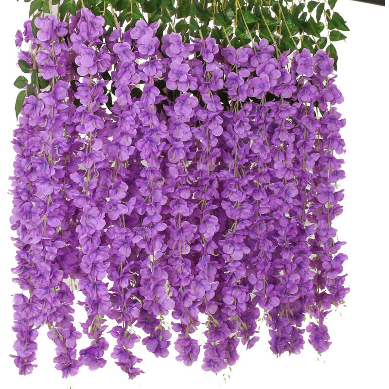 foto del prodotto tonchean fiori artificiali, confezione da 24 fiori artificiali, glicine finto, ghirlanda di fiori di seta appesi per casa, giardino, matrimonio,
