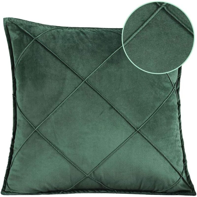 foto del prodotto tonchean fodera per cuscino, imbottitura per cuscino 45x45 cm verde scuro tessuto in velluto