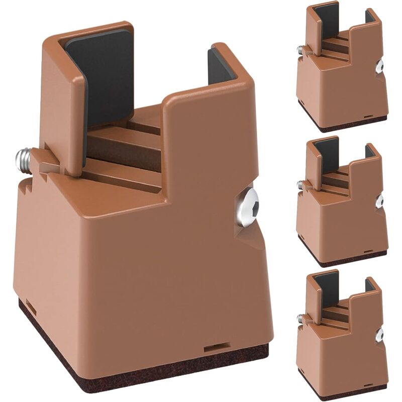 foto del prodotto tonchean gambe per mobili set di 4 piedini regolabili per mobili marrone altezza 50 mm adatto a 22 42 mm