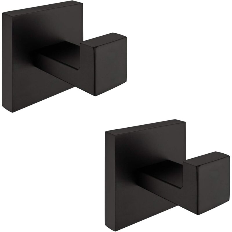 foto del prodotto tonchean gancio da parete quadrato per accappatoi cappotti bagno cucina garage set di 2 acciaio inossidabile nero