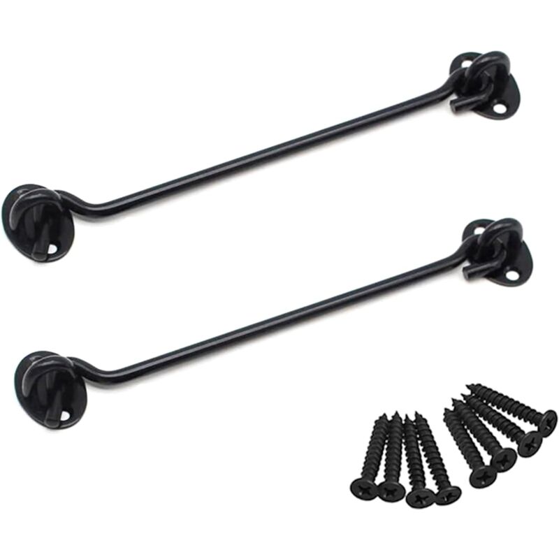 foto del prodotto tonchean gancio di ricambio in acciaio inox per cancello con viti da 8 pollici per porte di capannoni, porte da garage, nero
