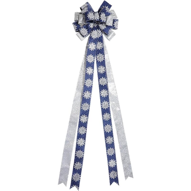 foto del prodotto tonchean gnomo da appendere all albero di natale, fiocco grande 13 x 44,5 pollici, decorazioni per l albero di natale, glitter invernale, blu, oro