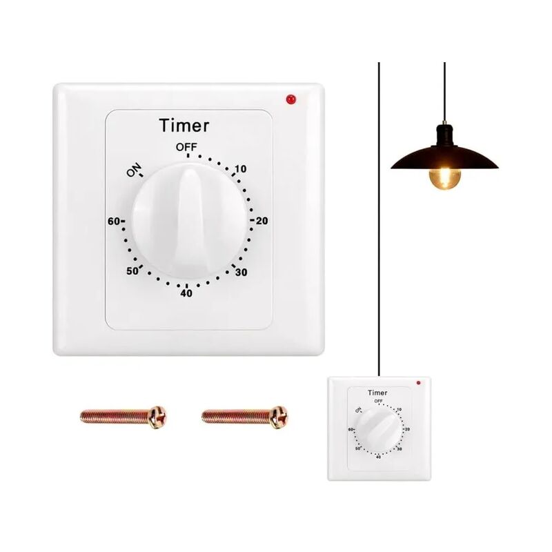 foto del prodotto tonchean interruttore per conto alla rovescia interruttore della luce con timer da 60 minuti con timer, protetto dall acqua, per scavare buche