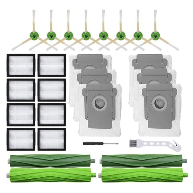 foto del prodotto tonchean kit accessori per irobot roomba i7 i7 i3 i3 i4 i4 i6 i6 i8 i8 e5 e6 e7 parti di ricambio 2 spazzole principali, 8 filtri hepa, 8