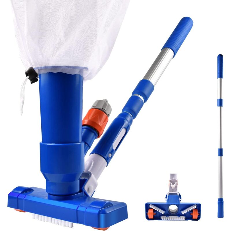 foto del prodotto tonchean kit aspirapolvere per piscina, aspirapolvere portatile per piscina con spazzola, kit di manutenzione con sacco per foglie per spa,