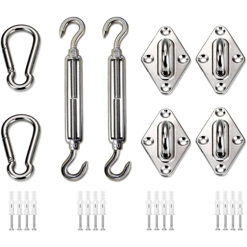 foto del prodotto tonchean kit di ferramenta per vela ombreggiante rettangolare, kit di teli ombreggianti in acciaio inossidabile per impieghi gravosi, accessori di