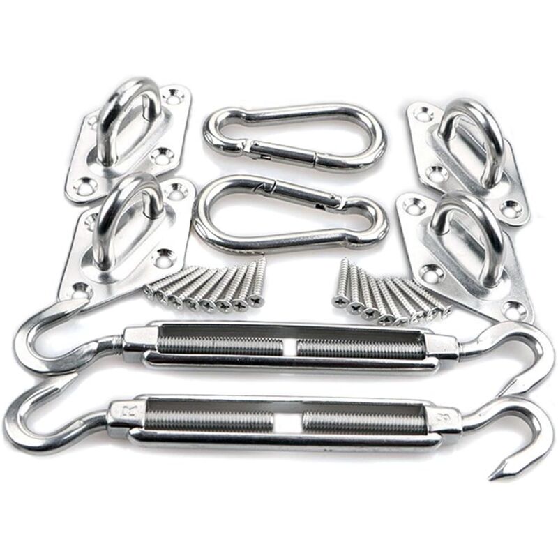 foto del prodotto tonchean kit di fissaggio per vele ombreggianti triangolari, quadrate e rettangolari kit di accessori per il fissaggio di teli ombreggianti in