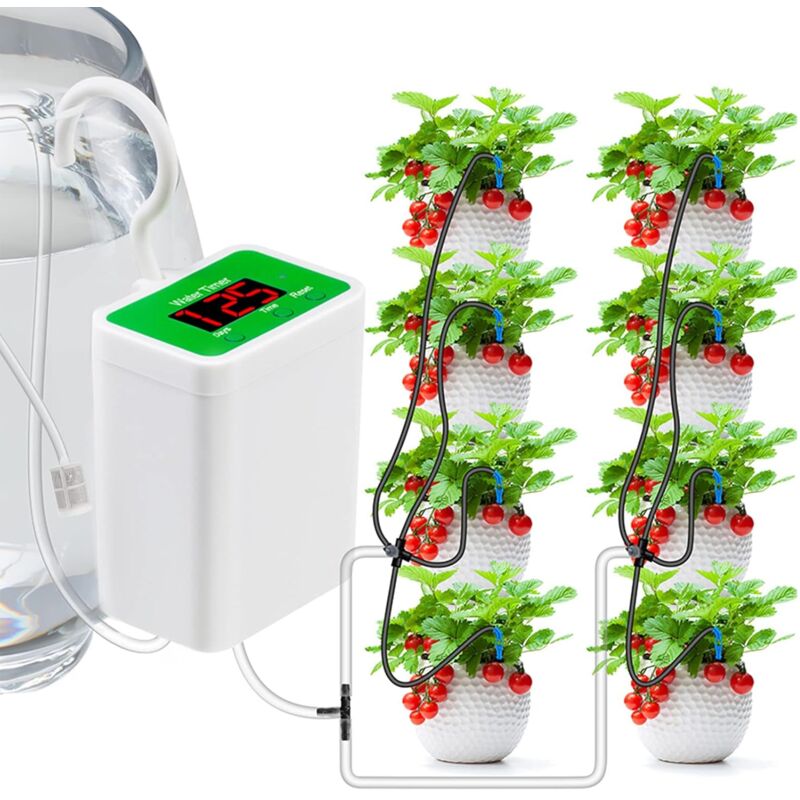 foto del prodotto tonchean kit di irrigazione a goccia automatica, sistema di irrigazione automatico con filtro per piante da interno, ricarica usb, kit di
