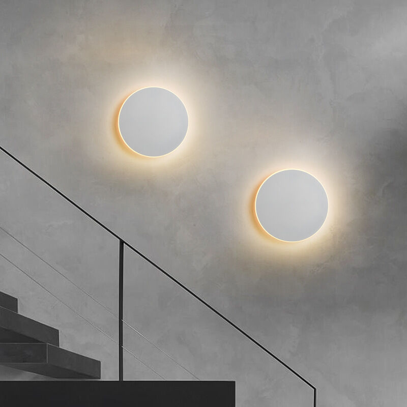foto del prodotto tonchean lampada da parete a led con sensore tattile, luce da parete rotonda, luce notturna nera bianca, luce da comodino, illuminazione interna,