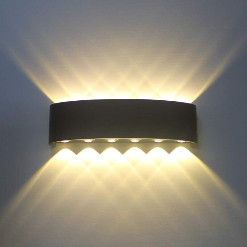foto del prodotto tonchean lampada da parete a led nera per interni moderna da 12 w, applique in alluminio, faretto su e gi , luce notturna per soggiorno, camera da