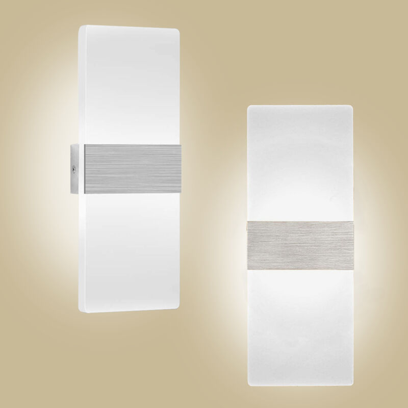 foto del prodotto tonchean lampada da parete per interni in argento spazzolato bianco da 6 w ac 85 265 v moderna luce acrilica per corridoio, camera da letto,