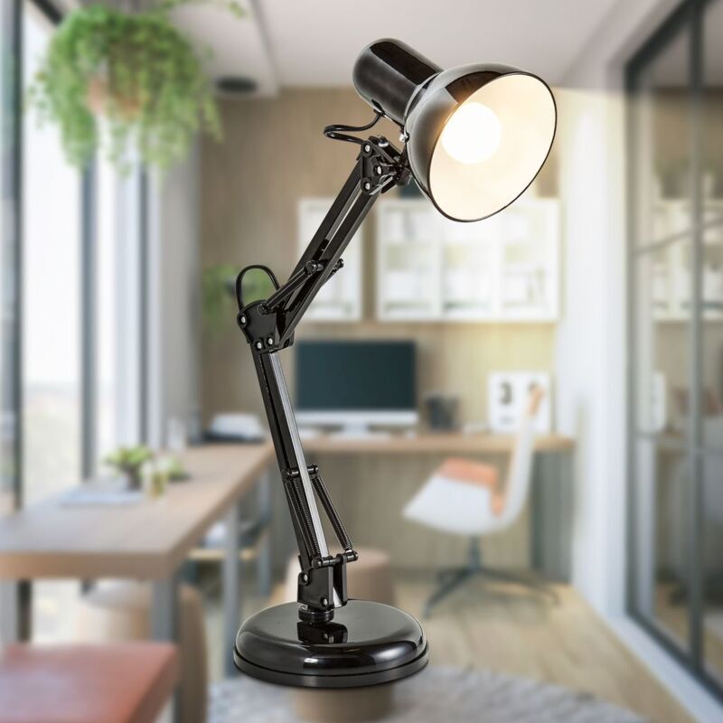 foto del prodotto tonchean lampada da scrivania a led, lampada da tavolo nera, design retr , metallo, regolabile e girevole